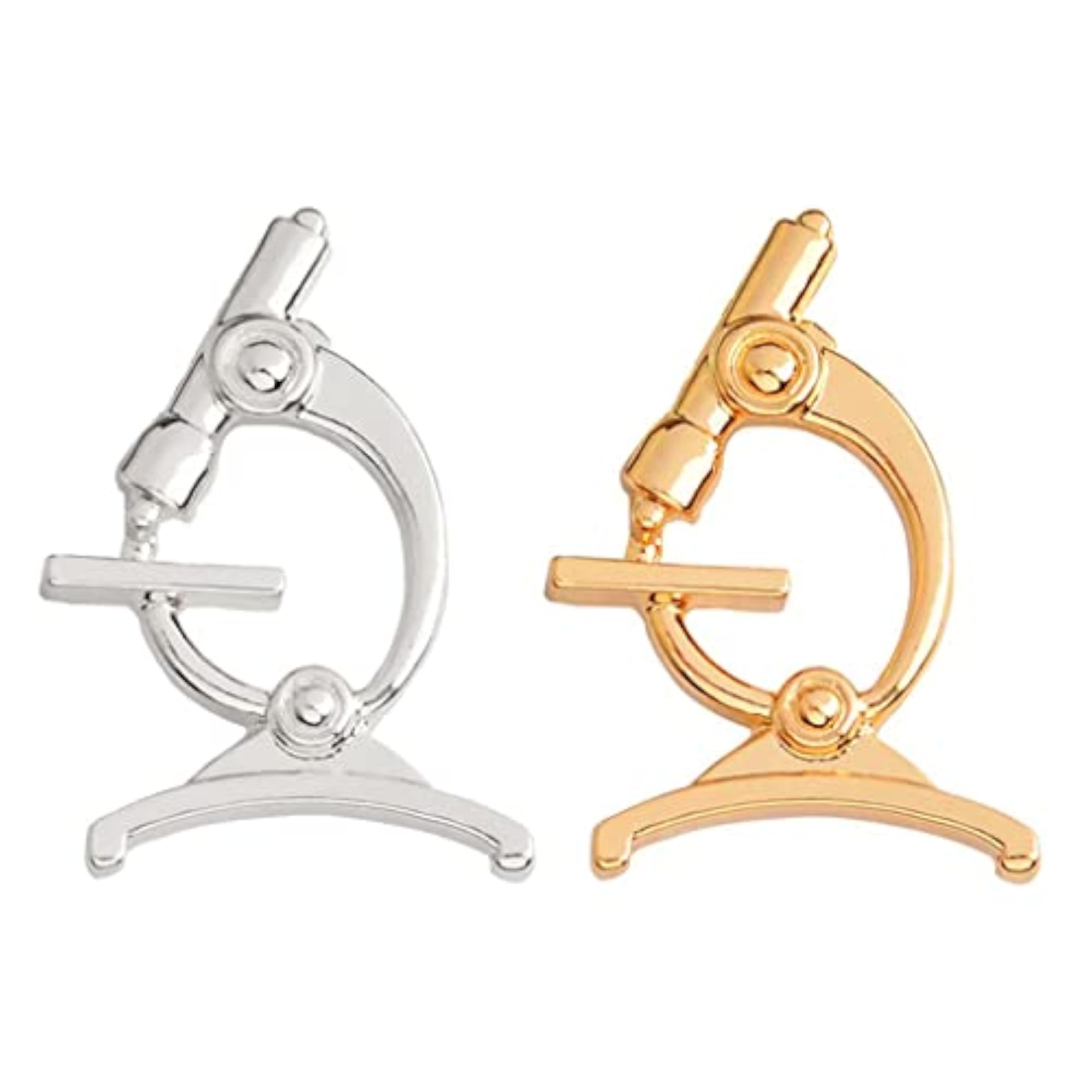 Creative Microscope Shape Brooch, Golden Corsage